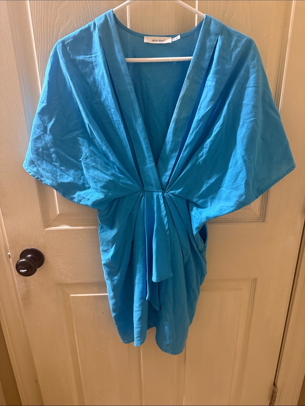 Dolce Vita Turquoise V-Neck Tie-Front Dress